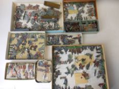 A collection of painted metal flats: depicting the Swiss Army through the ages, includes artillery,