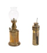 An early 20th century French brass Lamp Olympie,