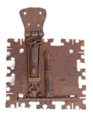 A Continental Gothic 'moraillon' lock,possibly French or Spanish,