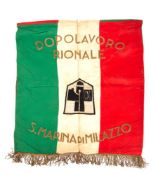 A WWII period Italian National Afterwork Club flag 'Dopolavoro Rionale, S.