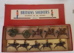 Britains, Set No 39 Royal Horse Artillery (1948/56 version); includes six horse team at the gallop,