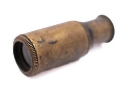 A WWII RAF/ SOE miniature brass telescope: single draw, 3.2cm closed, 4.2cm extended.