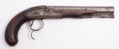 An early 18th century percussion cap converted pistol by Rigby, Dublin:,
