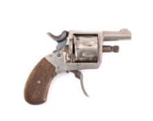 A Continental top venting .22 calibre starting revolver: with two piece wooden grip.