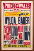 A mid 20th century theatre poster for 'Prince of Wales Theatre, Coventry.
