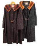 Two mid 20th century lady's Astrakhan overcoats by 'Asta-Furs',