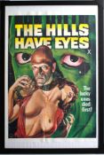 'The Hills Have Eyes' (1977) single sheet film poster, framed and glazed, 76 x 56.