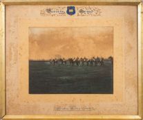 An Edwardian hand coloured photograph 'Varsity Grind. Stratton Audley ,1903': subject size 28.