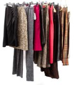 A group of lady's skirts and trousers etc: including a black Armani Collezioni skirt size 46,