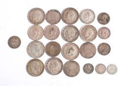 A group of pre 1920 British coins: including half crowns 1906/08/11/14/15(x3) and 16.