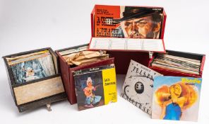 A collection of LP's and 45rpm records including;- The soundtrack LP for 'A Fist Full of Dollars,