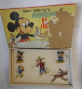 Sacul, London, rare Walt Disney's Mickey Mouse Friends cast metal figures, includes Mickey, Minnie,