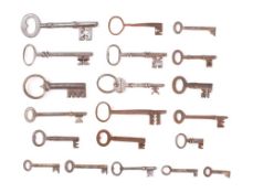 A collection of twenty various keys: