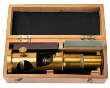 An early 20th century lacquered brass compound student or entomological microscope: unsigned,