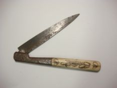 A 19th century Continental folding knife by Giuntini,