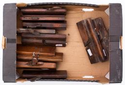 A group eleven various moulding planes: including a snipe plane by Gabriel,