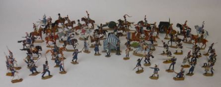 A collection of painted metal flats: depicting the Napoleonic French army, includes Napoleon,