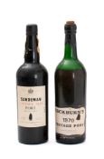 A bottle of Cockburns 1970 Port and a bottle of Sandeman Vintage port 1970: (2).