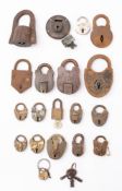 A small group of various early 20th century padlocks:
