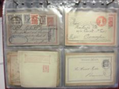 A collection of mainly early postal stationery in an album: