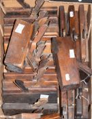 A group of twenty one various beech planes: comprising mostly of moulding planes,
