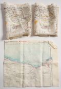 Three RAF silk maps:,