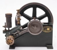 A scale model of an A E & H Robinson 'X ' Type single cylinder inclined hot tube gas engine,