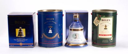 Four bottles of Bells whisky,