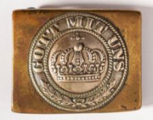 A WWI period Prussian Army brass belt buckle' Gott Mit Uns':