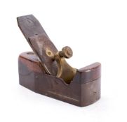 A Robert Sorby smoother: mahogany infill with inset brass Kangaroo maker's mark to heel with iron