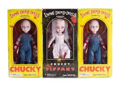 Living Doll Toys (Mezco) Two boxed 'Chucky' dolls and a Bride of Chucky 'Tiffany' Doll: (3)