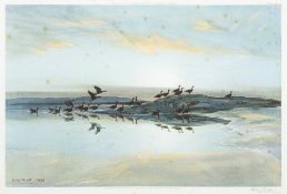 After Peter Scott [1909-1989]- Mallard in a Yellow Sky; Whitefronted Geese at Dawn; Geese in Flight,