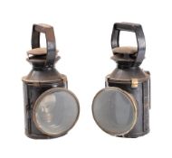 Two BR hand signal lamps with original burners and two colour shades.