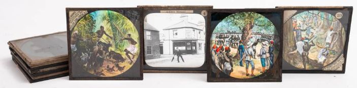 A group of eight 3 inch Magic lantern slides 'Stanley In Africa' by W,