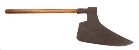 An antique Continental headsman's or war axe, possibly 17th century,