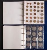 Two coin albums and contents, including 1845/1889/1890 and other crowns 1890,