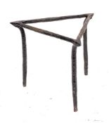 An iron brandreth: of triangular shape, 29cm, 17th/18th Century.