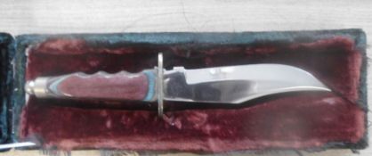 A modern Bowie knife: with 15cm single edged blade,