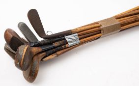 Twelve various hickory shaft golf clubs: including a Gem Putter, a Roberts Fairlie Patter Special ,