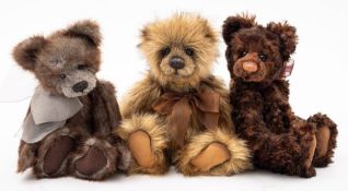 Three plush Charlie Bears after Isabelle Lee, 'Aidan',