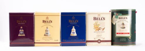 Five boxed bottles of Bells Whisky: (5)