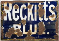 An early 20th century enamel advertising sign 'Reckitt's Blue',