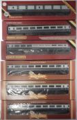 Hornby Railways, six assorted passenger coaches: all in Inter-City blue/grey livery, all boxed.