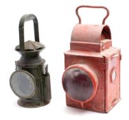 A WWII period Railway hand signal lantern by Eastgate & Sons Ltd,