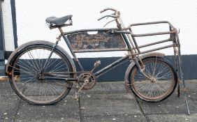 A Raleigh 'All Steel' delivery bicycle: with deep pannier frame to front with fold down bi-pod