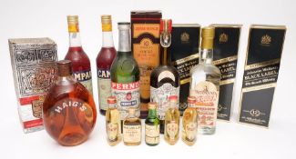 Three bottles of Johnnie Walker Black label 12 Year Old Whisky,