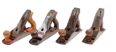 A Stanley No.4, A Record No. 4 and two Acorn No.