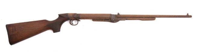 A BSA .177 calibre underlever air rifle: serial number '63900' with chequered semi pistol stock.