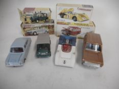 Dinky, No 342 Mini Moke No 162 Triumph 1300, No 223 McLaren M8A Can Am, No 192 Range Rover,