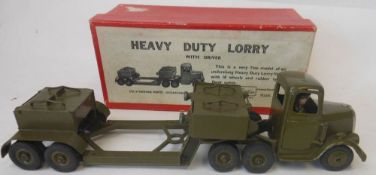 Britains Set No 1641 Heavy Duty Lorry (with driver): in military green with silver trim, boxed.